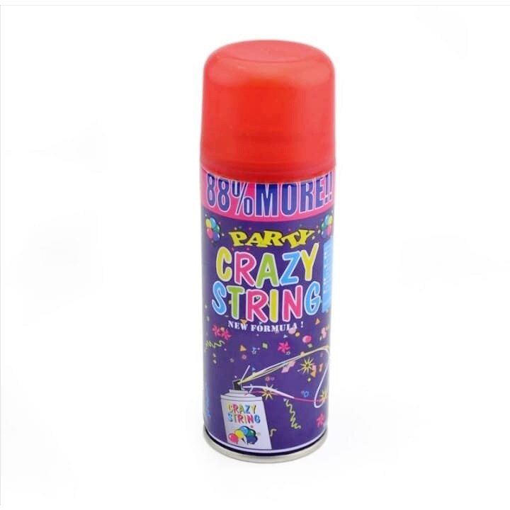 Spray confetti panglici pentru petreceri, crazy strings culoare ROSU